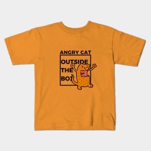 Angry Cat Outside The Box Kids T-Shirt